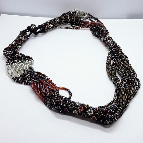 Braid Multi- Strand Bead Necklace - Picture 2 of 3